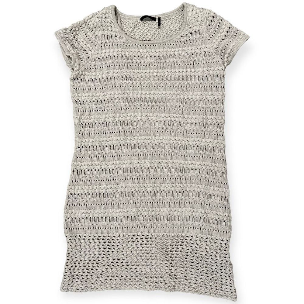 Daisy Fuentes Cream Knit Crochet Dress Size L